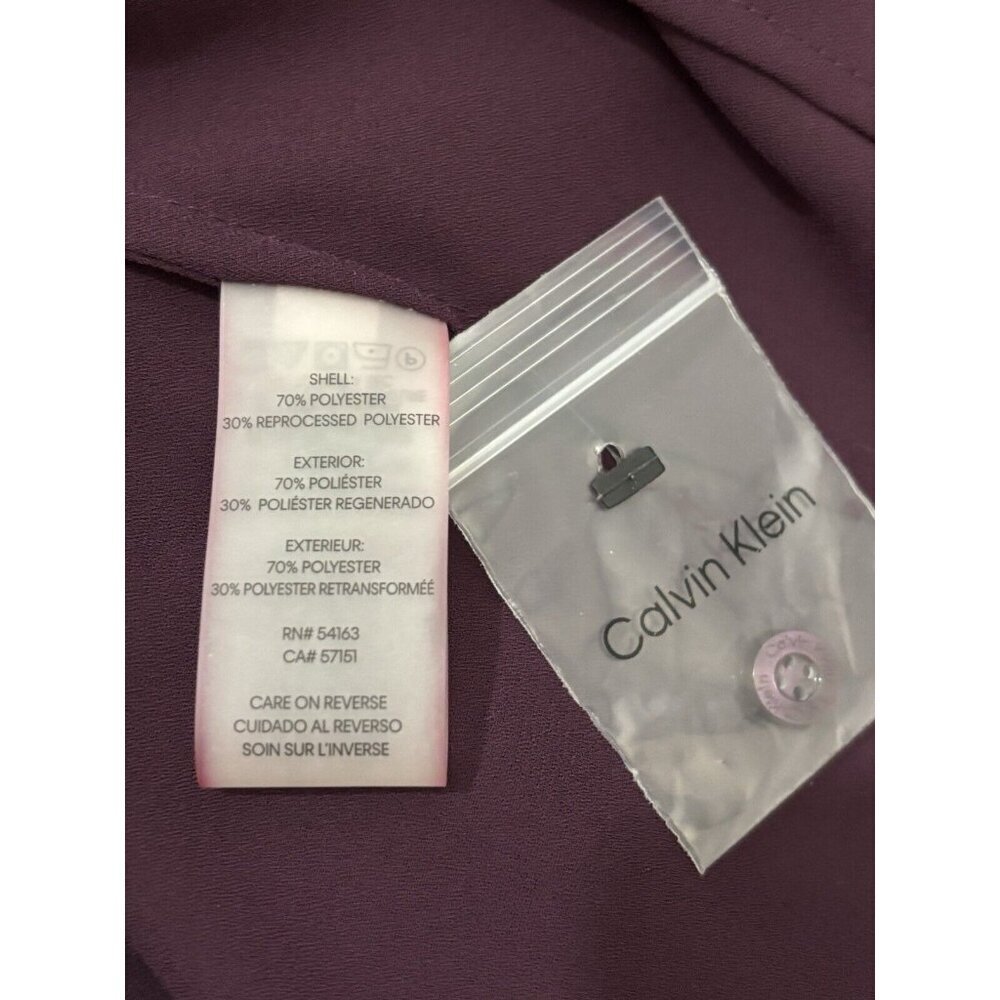 Calvin Klein Collared Flutter Cap Sleeve Cascadin… - image 8